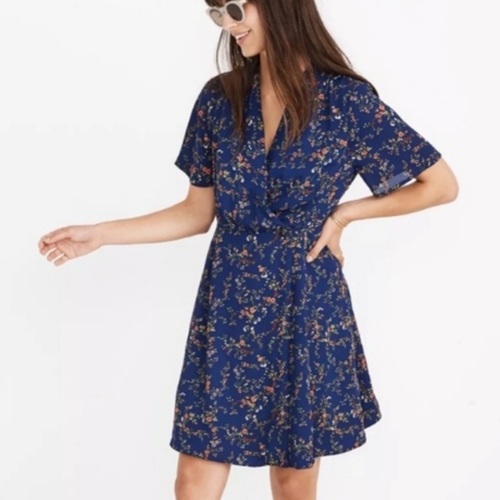Madewell Amaranth FloralWrap Dress, Size 16